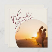 minimale foto ivoor bruiloft bedankkaart (Voorkant / Achterkant)