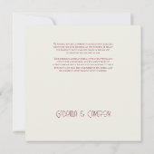 minimale foto ivoor bruiloft bedankkaart (Achterkant)