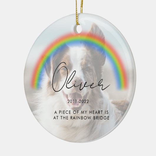 Minimale foto Keepslag Pet Memorial Keramisch Ornament (Links)