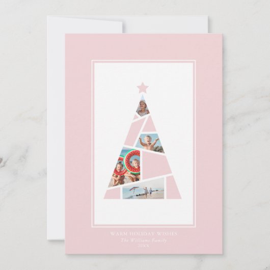 Minimale foto kerstboom feestdagenkaart (Voorkant)