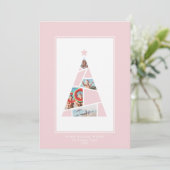 Minimale foto kerstboom feestdagenkaart (Staand voorkant)