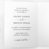 Minimale foto klassieke elegante bruiloft drieluik uitnodiging (Binnenzijde eerst)