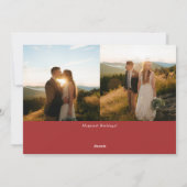 Minimale foto met Elegant-gehuwd kerstscript Feestdagenkaart (Achterkant)