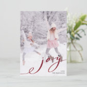 Minimale foto met Elegant Red Kerstfeest Feestdagenkaart (Staand voorkant)