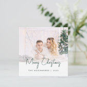 Minimale foto met kerstgroen script (Staand voorkant)