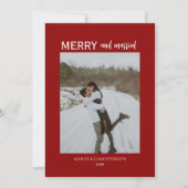 Minimale foto met Kerstmis van gelukkig getrouwde Feestdagenkaart (Voorkant)