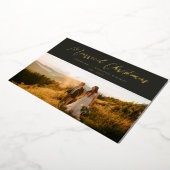 Minimale foto met kerstritten folie feestdagenkaart (Gedraaid)