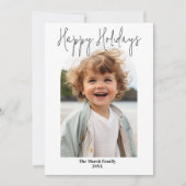 Minimale foto met moderne boog - zwart-wit feestdagenkaart (Voorkant)