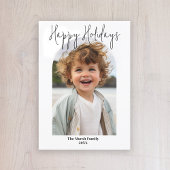 Minimale foto met moderne boog - zwart-wit feestdagenkaart