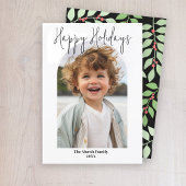 Minimale foto met moderne boog - zwart-wit feestdagenkaart