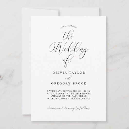 Minimale foto met QR Code Wedding Invitation Kaart (Voorkant)