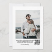 Minimale foto met QR Code Wedding Invitation Kaart (Achterkant)