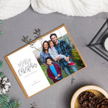 Minimale foto met Silver Sparkle Merry Kerstmis<br><div class="desc">Verstuur uw vakantiewensen in stijl met uw minimalistische foto met een zilveren,  prettige kerstKaart.</div>