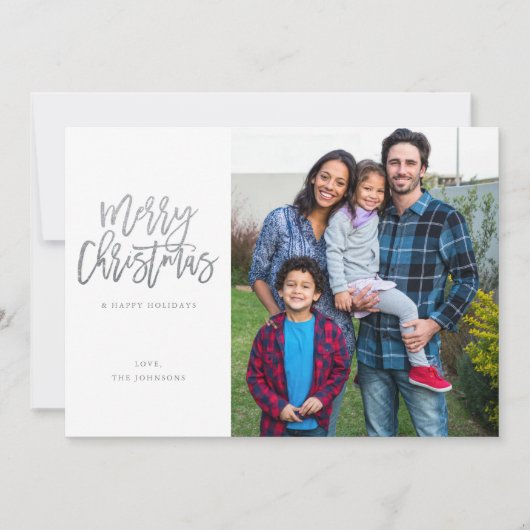 Minimale foto met Silver Sparkle Merry Kerstmis (Voorkant)