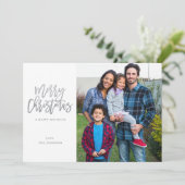 Minimale foto met Silver Sparkle Merry Kerstmis (Staand voorkant)