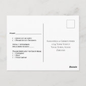 Minimale foto Modern Rust Sinaasappel Wedding RSVP Briefkaart (Achterkant)