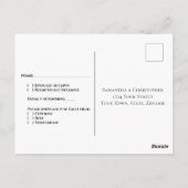 Minimale foto Modern Simple Black Wedding RSVP Briefkaart (Achterkant)