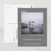 Minimale foto Modern Simple Grey Wedding RSVP Briefkaart (Voorkant / Achterkant)