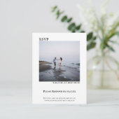 Minimale foto Modern Simple Wedding RSVP Briefkaart (Staand voorkant)