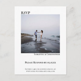 Minimale foto Modern Simple Wedding RSVP Briefkaart