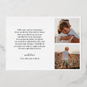 Minimale foto moderne kerst folie feestdagenkaart (Achterkant)