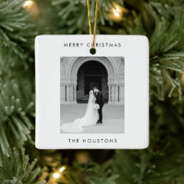 Minimale foto moderne kerst keramisch ornament