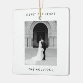 Minimale foto moderne kerst keramisch ornament (Links)