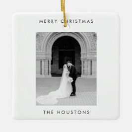 Minimale foto moderne kerst keramisch ornament