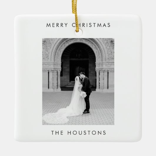 Minimale foto moderne kerst keramisch ornament (Voorkant)