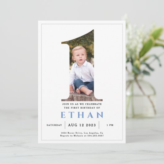 Minimale foto nummer 1 uitnodiging (Staand voorkant)