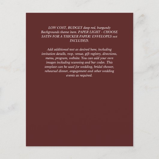 Minimale FOTO om de data te besparen - Eenvoudige  Flyer (Achterkant)