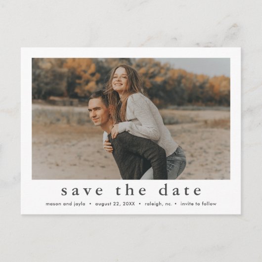 Minimale foto Opslaan Datum Aankondigingskaart (Voorkant)