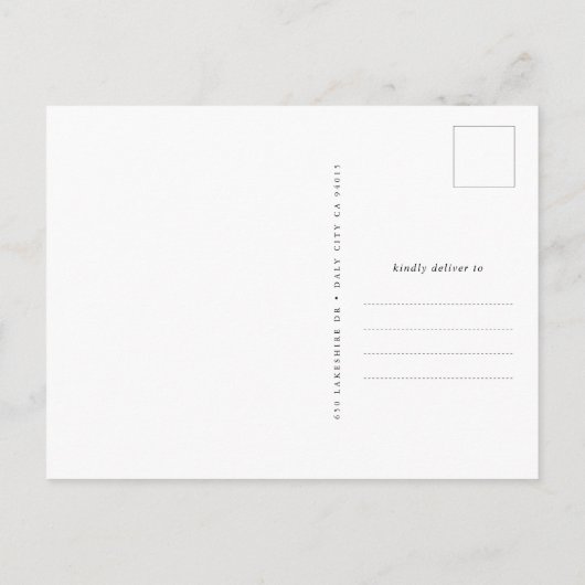 Minimale foto Opslaan Datum Aankondigingskaart (Achterkant)