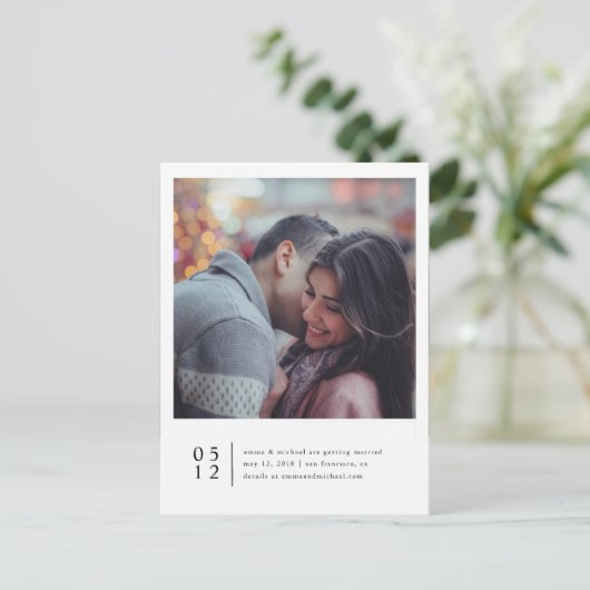 Minimale foto Opslaan Datum Aankondigingskaart (Staand voorkant)