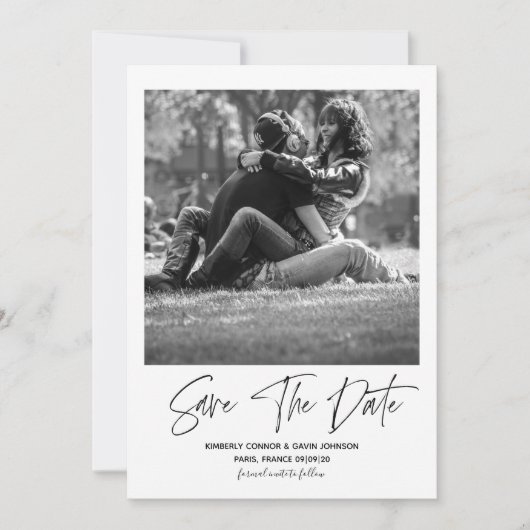 Minimale foto Opslaan Datum Typografie Save The Date (Voorkant)