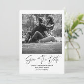 Minimale foto Opslaan Datum Typografie Save The Date (Staand voorkant)
