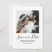 Minimale foto Opslaan Datum | wit Save The Date (Voorkant)