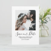 Minimale foto Opslaan Datum | wit Save The Date (Staand voorkant)