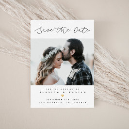 Minimale foto Opslaan Datum | Zwart en goud Save The Date
