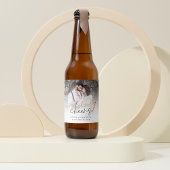 Minimale foto-overlay-kazen bruiloft bier etiket