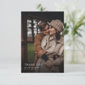 Minimale foto-overlay schaduwrand bruiloft bedankkaart (Staand voorkant)