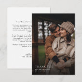 Minimale foto-overlay schaduwrand bruiloft bedankkaart (Voorkant / Achterkant)