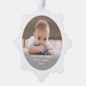 Minimale foto overlay Witte tekst Vrolijk kerstfee Ornament Kaart (Links)