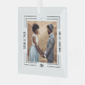 Minimale foto-Passen getrouwd 1 Kerstmis Glas Ornament (Voorkant links)