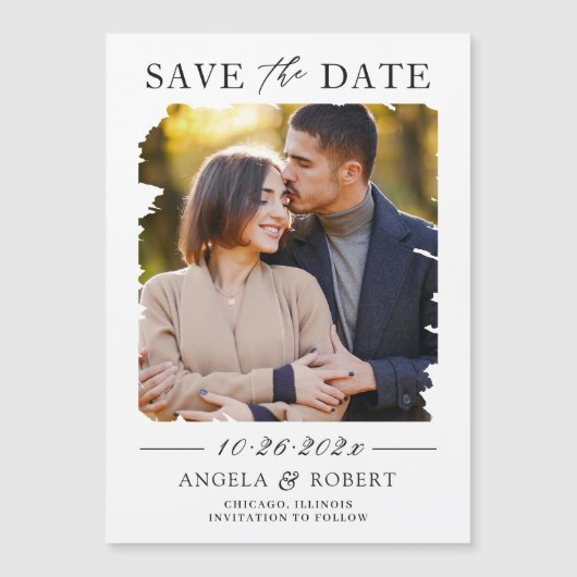 Minimale foto penseelstreek opslaan Datum magneet (Voorkant)