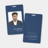 Minimale foto professionele werknemersidentiteit badge (Voor- en achterkant)