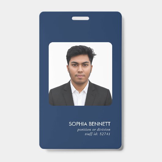 Minimale foto professionele werknemersidentiteit badge (Voorzijde)