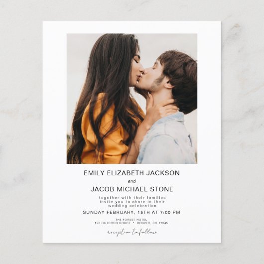 Minimale foto QR code White Wedding (Achterkant)