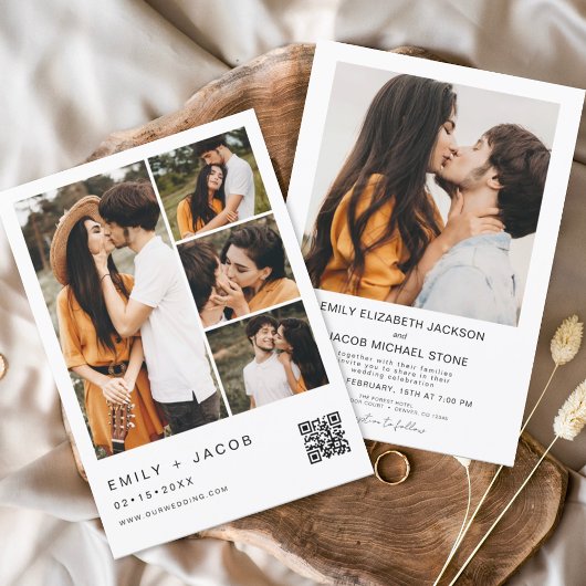 Minimale foto QR code White Wedding