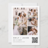 Minimale foto QR code White Wedding Kaart (Voorkant)